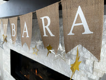 Load image into Gallery viewer, Eid Mubarak Burlap Banner with 14 Stars
