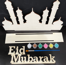 Load image into Gallery viewer, Paint Your Own Eid Decor! Eid Mubarak Wood Sign
