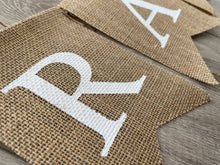 Load image into Gallery viewer, Ramadan Mubarak Burlap Banner With 14 Stars
